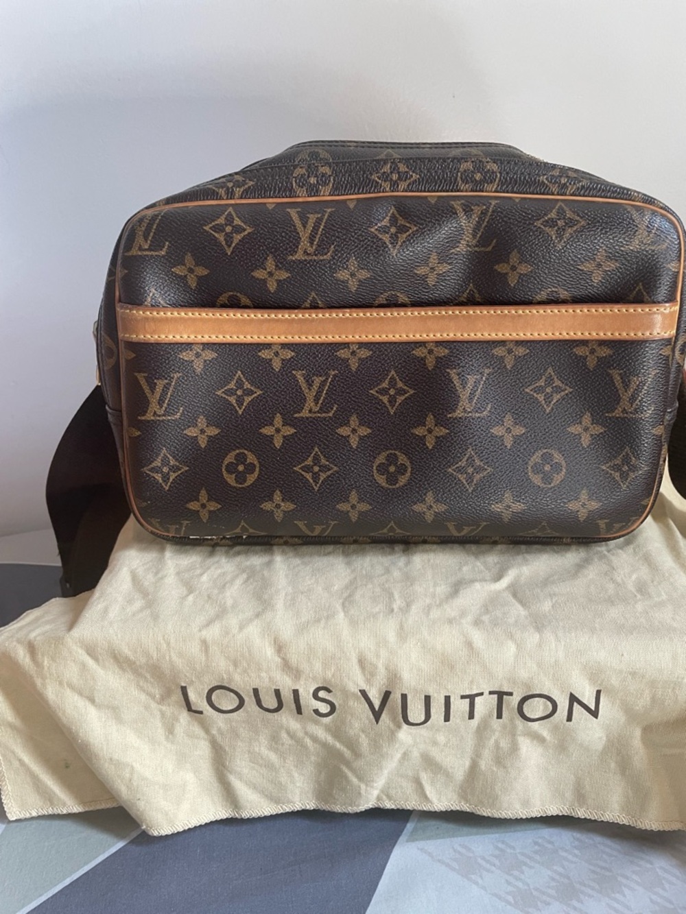 Louis Vuitton Monogram Reporter PM Crossbody Bag in Brown